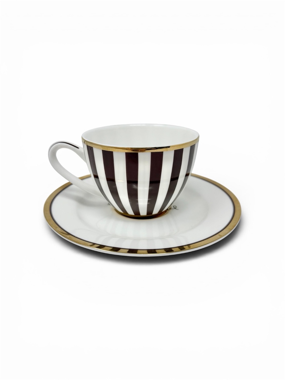 henri bendel Bone China Teacup and Saucer Signature Fashion Stripe